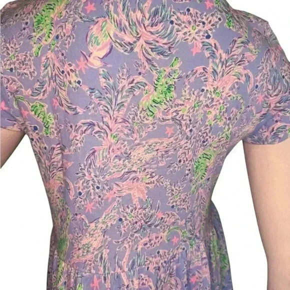 Lily Pulitzer Geanna Short Sleeve Dress Blue Peri The Turtle. - Picture 8 of 10